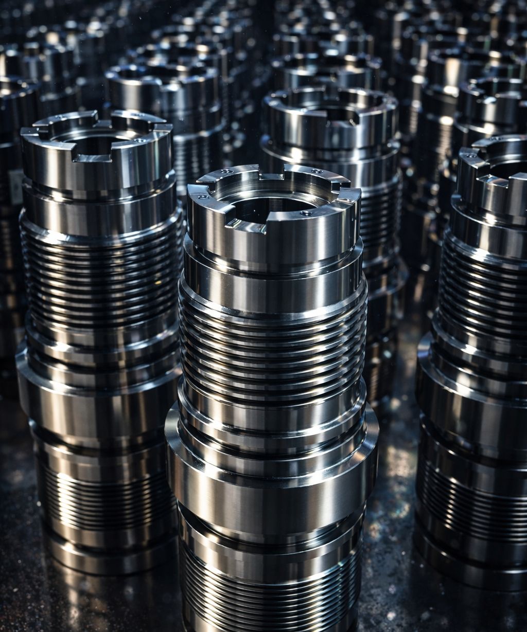 Rows of machined intermodule ends in stock